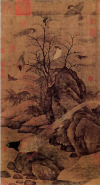 图片：山鹧棘雀图