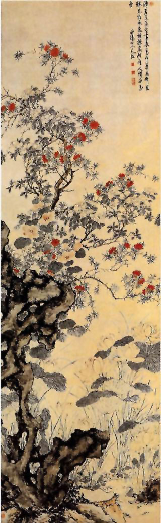 图片：溽暑花卉图