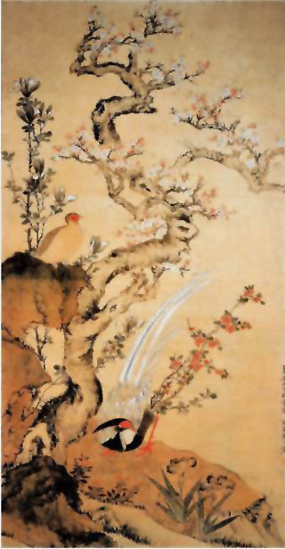 图片：杏花锦鸡图
