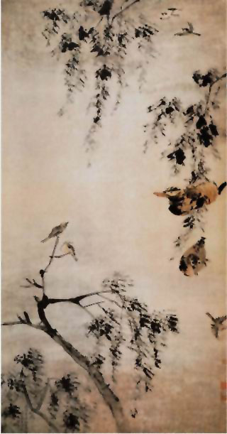 图片：柳塘鸳鸯图
