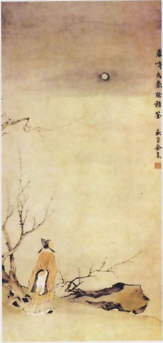 图片：梅下赏月图