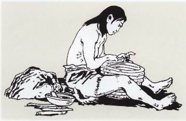 图片：泥条盘筑法示意图