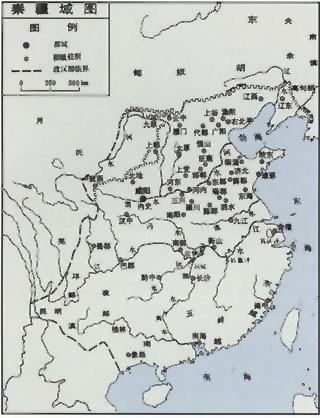 图片：秦朝疆域图