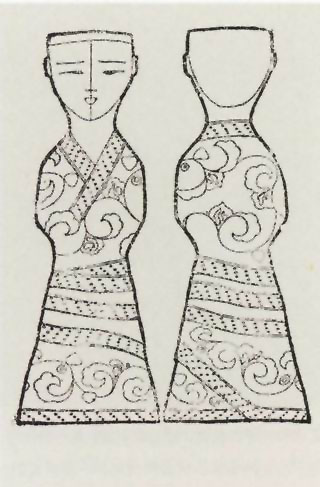 图片：湖北云梦大坟头6号西汉墓穿深衣的女子形象