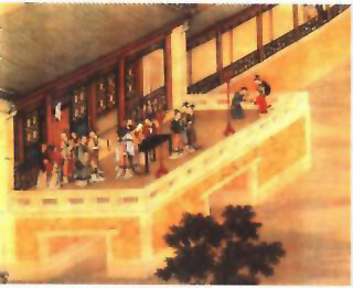 图片：在七月七日晚，宫廷中常举行乞巧活动，而且这种活动常得到皇帝本人的干预