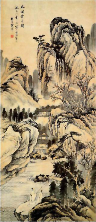 图片：水阁读书图