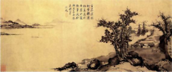 图片：疏林茅屋图