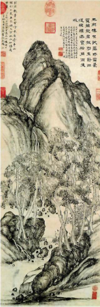 图片：山楼对雨图