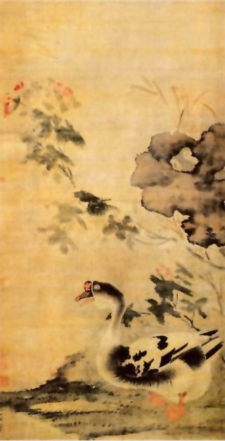 图片：芙蓉游鹅图