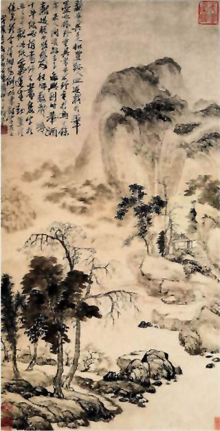 图片：溪山飞瀑图