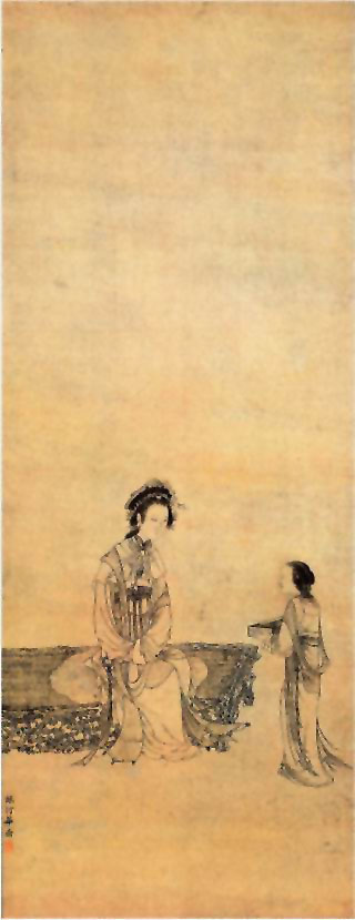 图片：白描仕女图