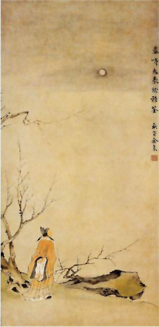 图片：梅下赏月图