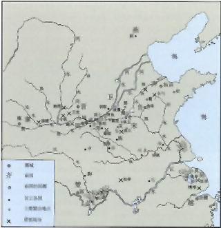 图片：春秋大国争霸形势图