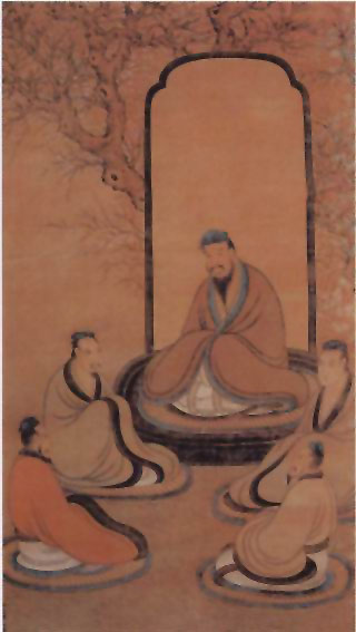 图片：《孔子杏坛讲学图》轴